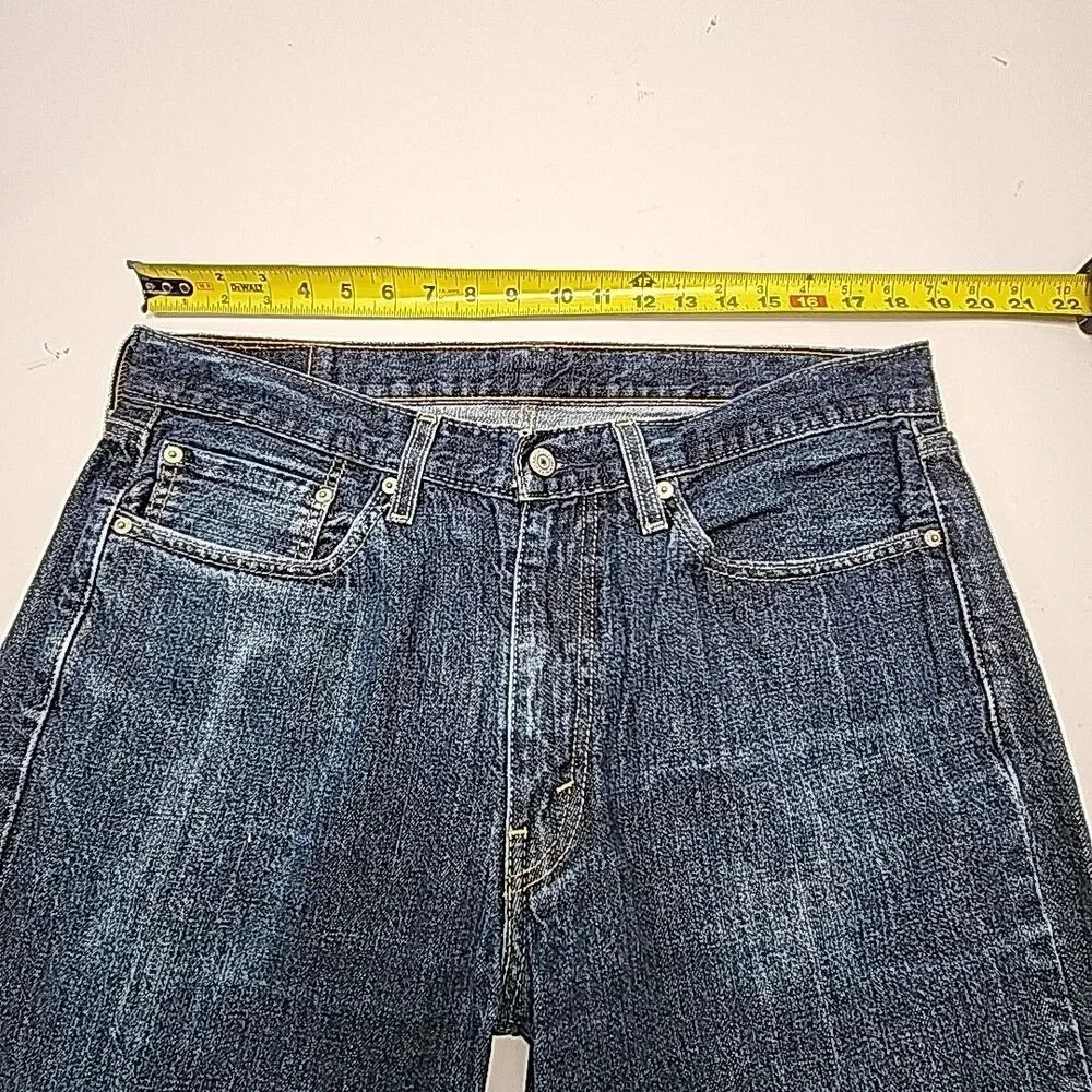 Levi's 514 Jeans Blue Straight Fit Men Size 36 x 32 Dark Wash Cotton